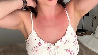 Cute curly brunette solo webcam masturbation