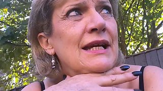 Pulled amateur euro blonde outdoor bj and she takes it deep