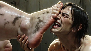 Giantess Massive SSBBW Foot Worship - Male Slave Licking Her Big Feet