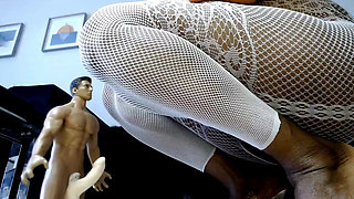 Mini Man Held and Milked in Bondage - Tiny Cock Sucked, Taped to Glass Table, Handjob, Giantess Mael