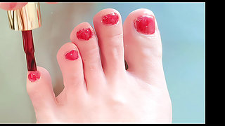Chinese/foot/footfetish/footworship/nailpolish/toes/nailfetish/arch