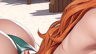 Nami’s Sweaty Bikini Body Begs for Deep Creampie - One Piece Anime Hentai