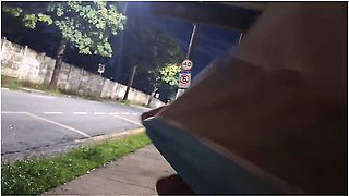 Risky Masturbation At The Bus Stop Next To The Hot Girl!