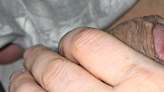 Step mom take step son out by handjob his big sick