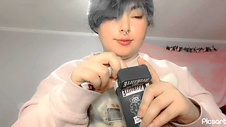 Smoking and Self Titty Suck