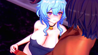 Genshin Impact - Ganyu's Sloppy Blowjob and Squirting Orgasm - 3D Hentai Animations