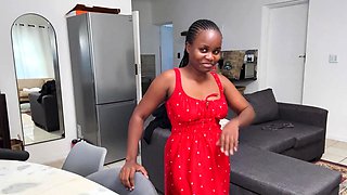 Thick Big Tits Black Teen Rides Cock POV