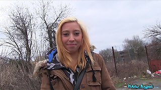 Watch this Innocent Teenager get bent over for cash & get a hot creampie in public