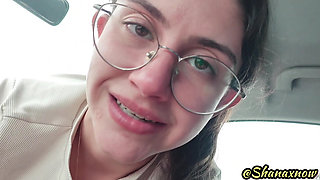 CAR POV BLOWJOB CUM IN THROAT RAINY DAY PART. 2