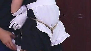 Whh02 - a Chinese Girl Wearing White Stockings and Blindfolded, Bound by Ropes Vibrates to Orgasm