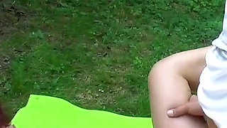 German couple is invited to a threesome by a stranger in the forest
