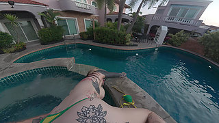 Busty Madisson Ink Gives Me Sloppy Jacuzzi Blowjob Before I Pound Her From Behind Raw