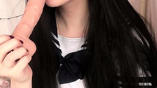 Amateur brunette devyn toys her big pussy in the office