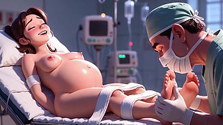 Naughty Doctor Sucking Pregnant Patient Toes in Surgery