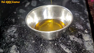 Hot Maid Close-up Blowjob and Oil Massage in Kitchen.