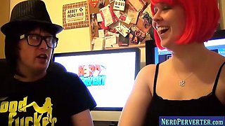 Nerd gets blown by a couple: Blowjob, Hardcore  Pornhub Porn