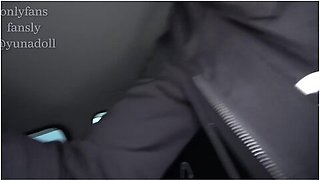 Japanese Girl Enjoys Machine Dildo Fuck In A Car With A Man