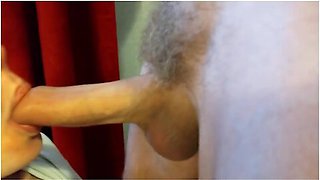 Deep Throat And Hairy Brunette Pussy