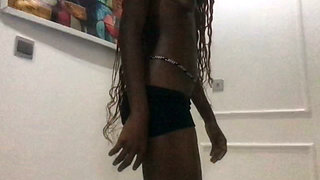 Oiled Ebony Twerk Tease POV Browngurl234 Juicy Booty Dance