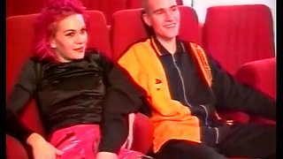 Sexy teen with colored hair gets fucked and toyed