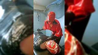 Extreme Breathplay on Mummified Slave in Latex