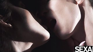 Fiery Emylia Argan and Lexi Layo's big natural tits clip