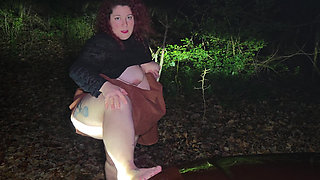 Little Bitch Getting Fucked in the Middle of the Forest in the Night