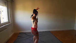 Sexy Arab Slave Performs Hot Dance - Bellydancing Belt Striptease Ends Totally Naked