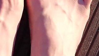 Walking with My Feet on the Grass and Showing Them to You up Close