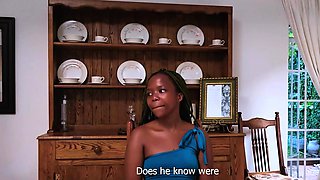PETITE 18YO EBONY cutie stopped mentioning her broke BF