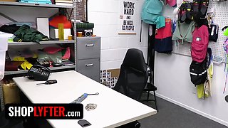 Curvy teen with Big Tits Lindsay Lee gets surprise internal cumshot in the backroom of a supermarket - shoplyfter