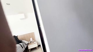 Ebony Maid Latinaspy Serves TC with Her Massive Natural Tits