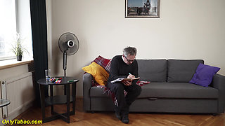 Skinny Teen Rough Fucked by Old Man Tutor