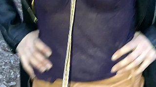 Lady Oups Submissive Stepmom in Leather Skirt and Collar