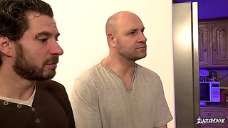 Busty French BBW Takes Three Cocks in DP Gangbang