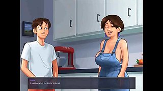 Summertime Saga: Horny MILF Cougar Seduces Young Guy in Backyard – Cartoon Sex Ep 108