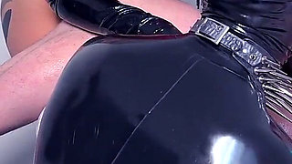 Anal Fisting College Two Doms in Red Latex