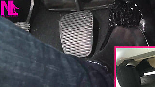 Revving with Exhaust Shot in Black Ballet Flats