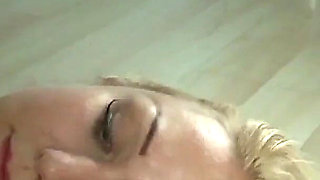 New lesbians Dana Vespoli and Natasha Voya two whores with shaved vaginas and blonde hair fucking with toys in their pussies