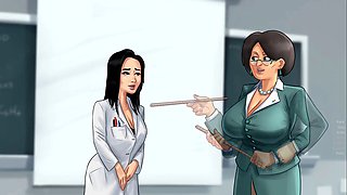 Teacher and student, science, university student