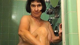 Mature BBW Takes a Hot Shower to Get Clean, so She Can Get Dirty Again