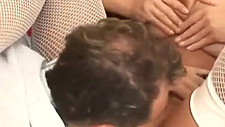 Sexy tattooed Angelika sucks and fucks cock with her ass to make him cum on her feet