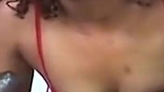 Ebony Babe Deepthroats Massive BBC Dripping with Cum