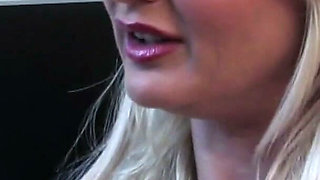 Sexy Blonde Big Tits PAWG MILF Secretary Karen Kay Loves Sucking and Fucking Fat White Cock Like a Real Slut