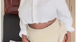 Ebony Schoolgirl With School Uniforms Seducing Her Lecture In An Erotic Dance & Twerk After Class!