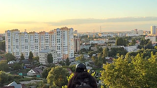 Pee and Farting From Behind Outdoor with City View