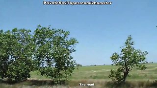 Man fucking his cute amateur girlfriend among sunflowers