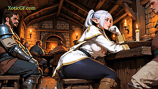 Frieren Inspired Elf Mage Cosplay Gangbang (AI Porn) Anime