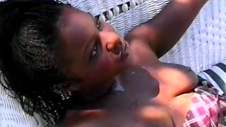 Ebony Teen Fucked in Her Ass Outdoors