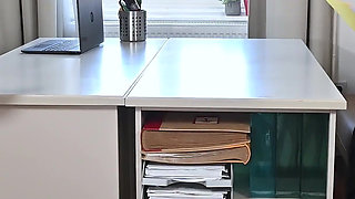 Pervert Office! Hot Foursome with 2 Sexy Blondes in Stockings and High Heels and 2 Big Cocks